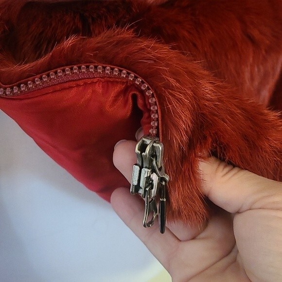 Hilary Radley Red Wool Mix Zip Up Hooded Coat Size L - Picture 8 of 15